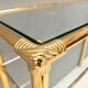 Rectangular Gold Aluminum Console Table with Two Glass Shelves, Italy