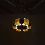 Mid-century design brass and resin pendant, 1960s / Hungary