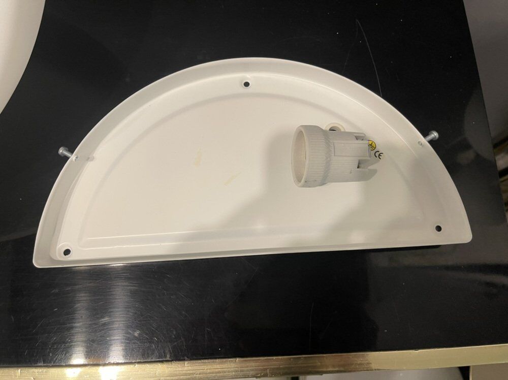 Large Opaline Glass White Sconces, 1980s, Set of 2