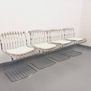 Set of 4 vintage Italian chairs by Gastone Rinaldi in chrome metal.
