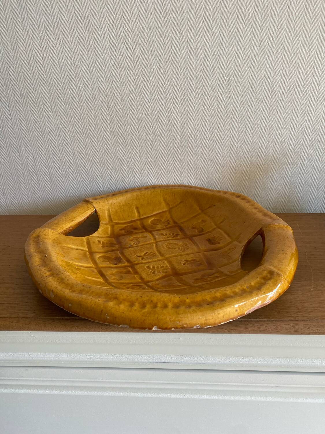 Large glazed terracotta dish