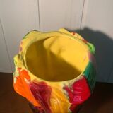Multicolored Trunk Vase Vallauris Circa 1960 Vintage