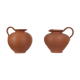 Pair of handcrafted terracotta vases from the mid-century.