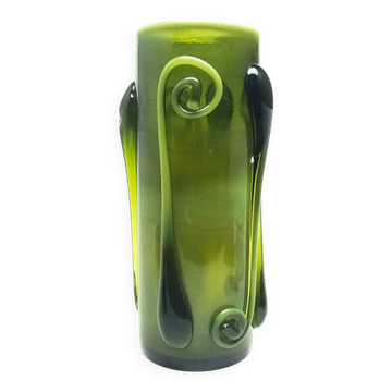 Vase Art Nouveau, en verre, conçu par J. Słuczan-Orkusz, Pologne, années 1970