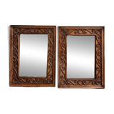Set of 2 identical vintage wooden mirrors in Ib style
