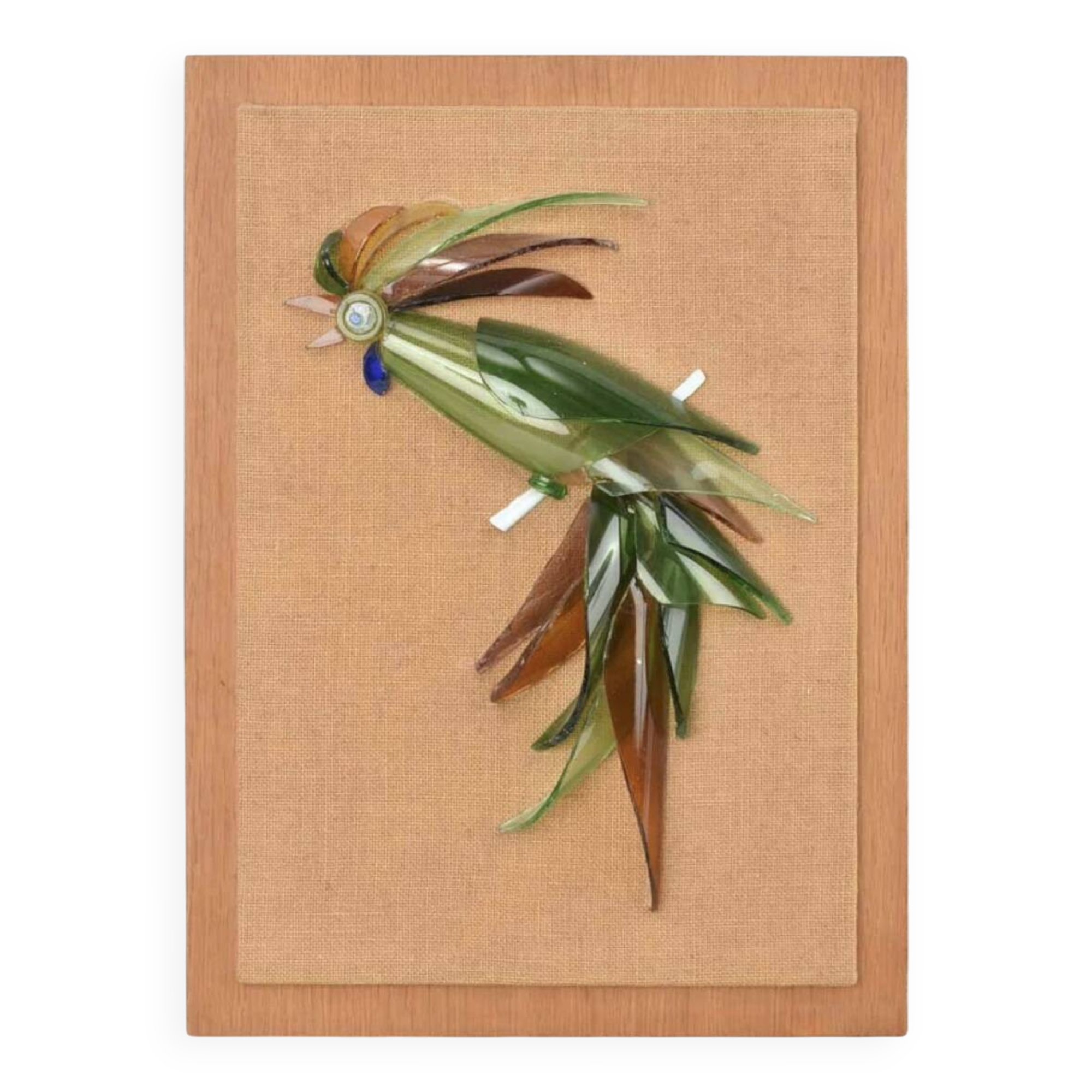 Wall sculpture made from recycled glass