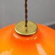 Mid-century italian orange glass & brass pendant lamp