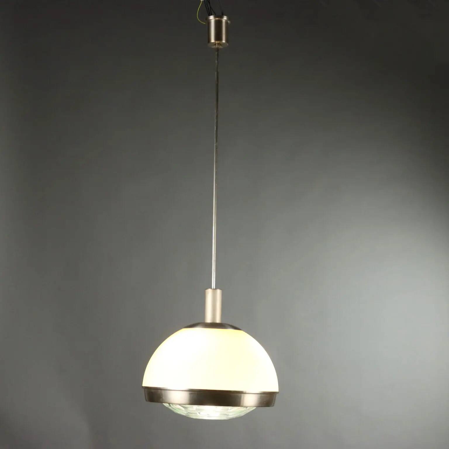 Lumi Suspension Lamp vintage design by Pia Guidetti Crippa in aluminium 1960s