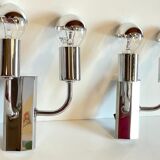 Pair of geometric wall lamps years 70 space age