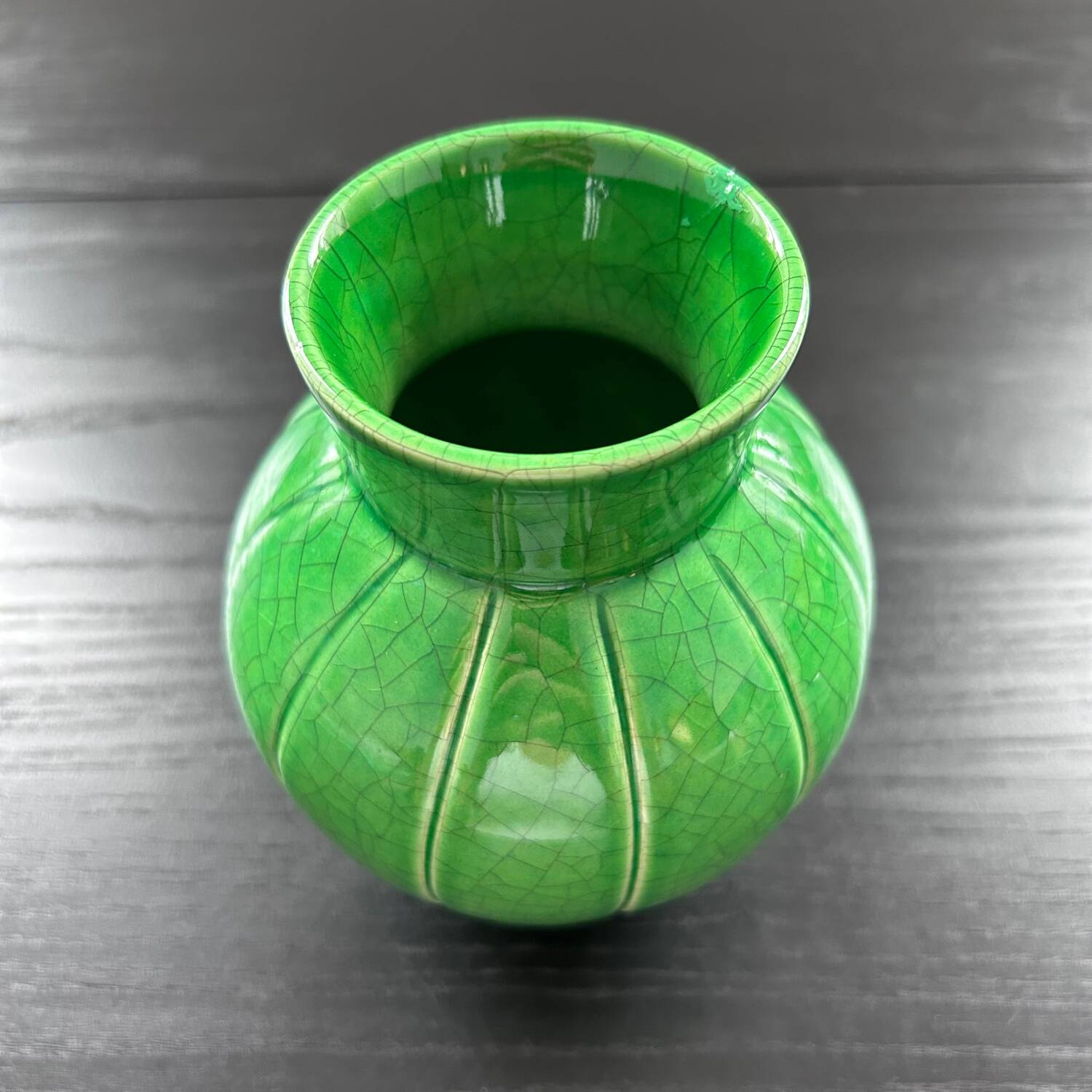 Cracked earthenware vase