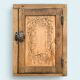 Parisian art deco sideboard in solid raw wood with pyrographed decorations, 1929
