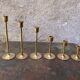 Set of 6 vintage brass candle holders