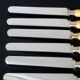 6 old silver blade knives, Hénin Cie hallmark + Minerva + case C651