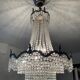 Lustre Montgolfière à pampilles en cristal