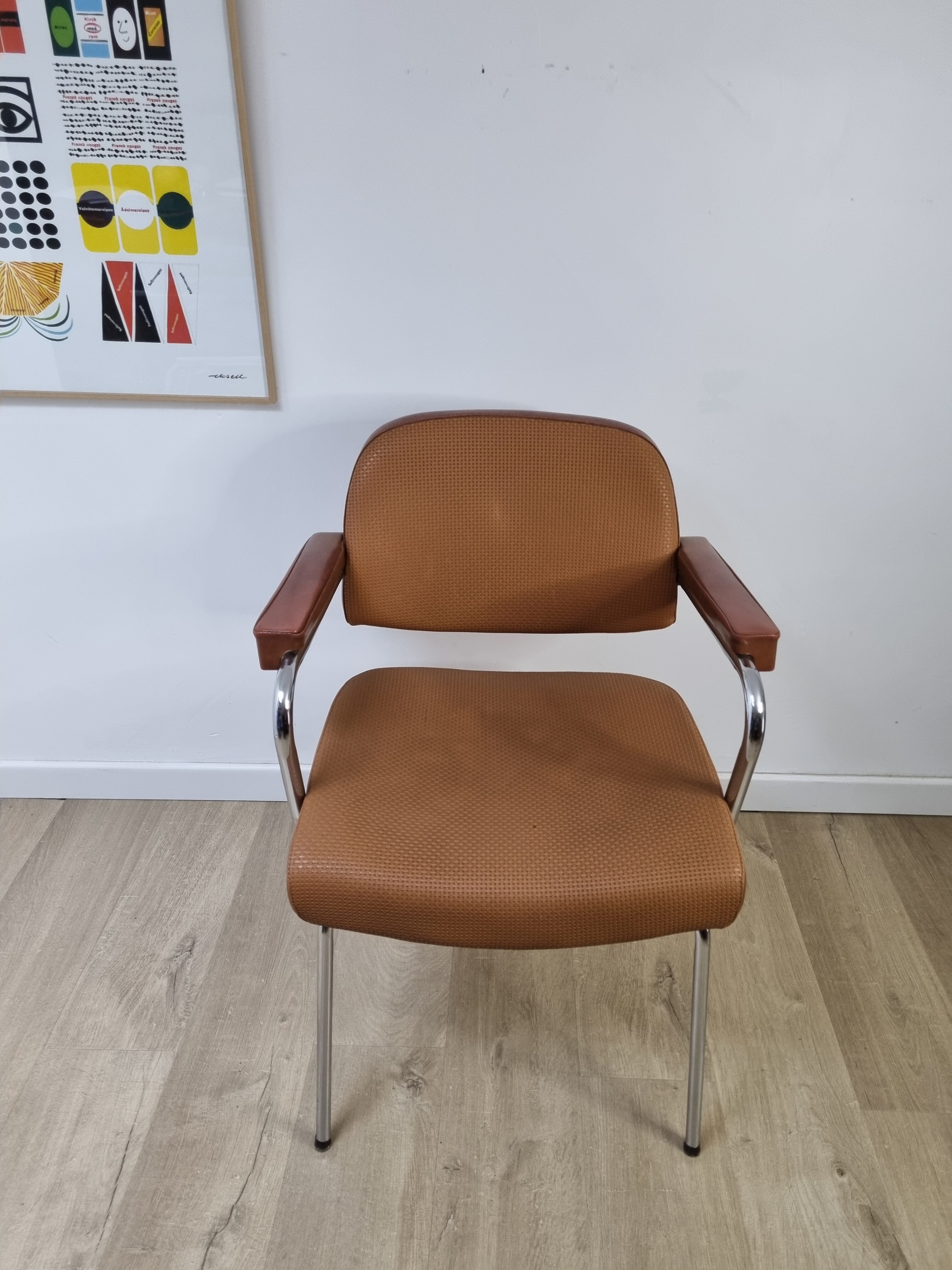 Vintage two-tone skai armchair