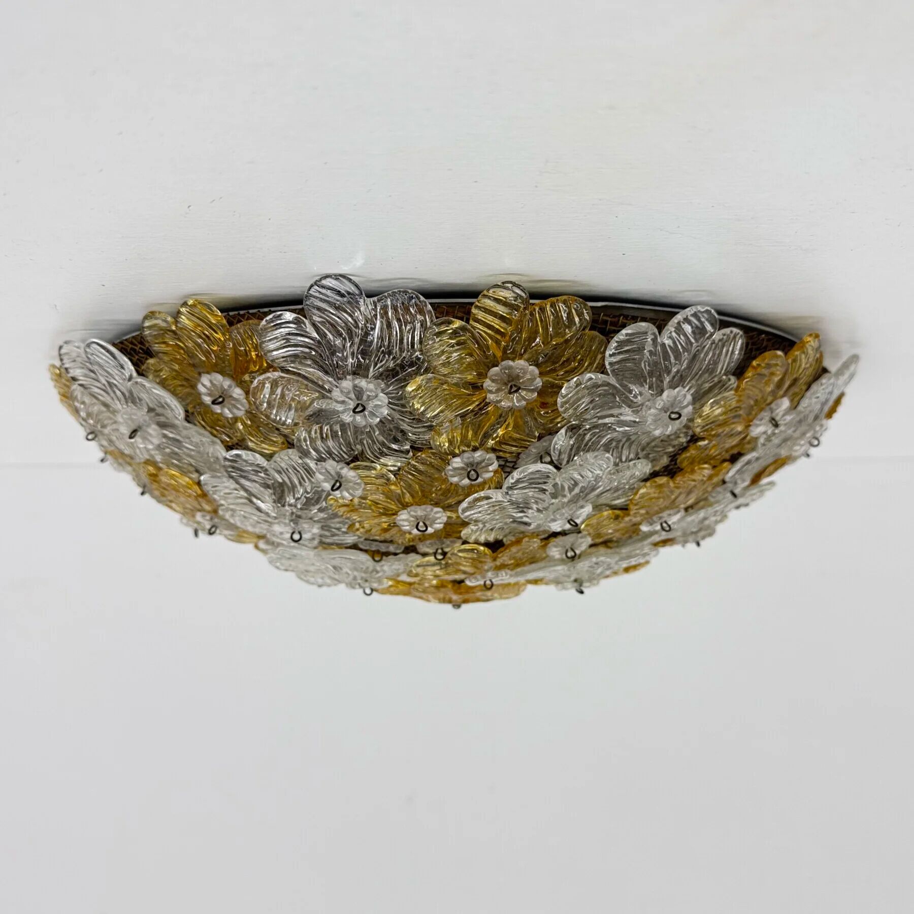 Barovier & Toso wall sconce / ceiling lamp, Millefiori flowers, Italy, 1970s
