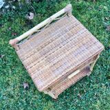 Vintage rattan bedside table
