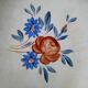 Plat ovale décor floral Digoin Sarreguemines