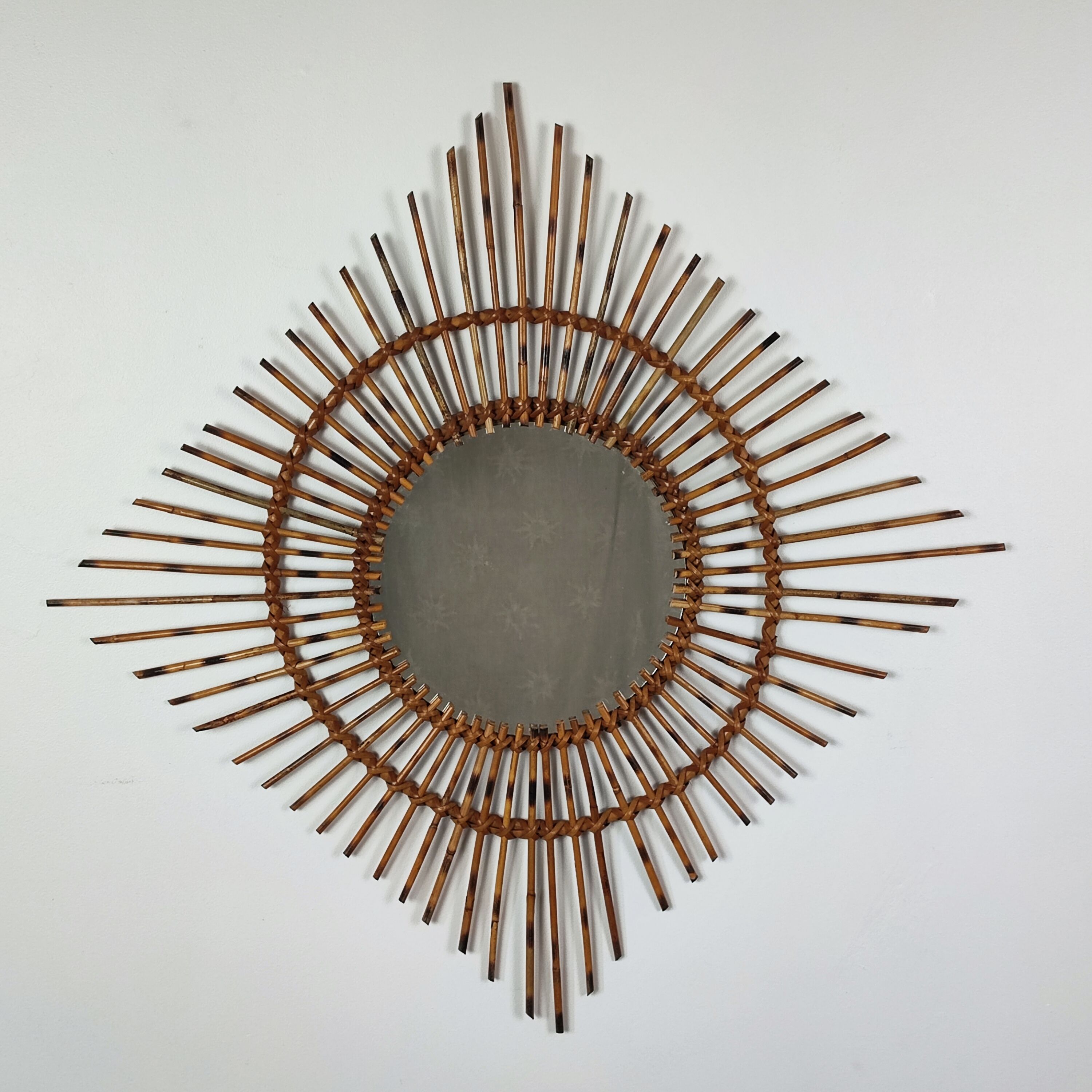 Rattan mirror 60