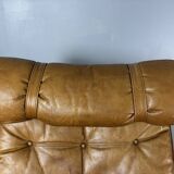 Fauteuil de salon suédois en cuir et bois courbé par Jan Bengstsson, années 1970