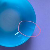 5 ramequins huile lesieur en verre bleu