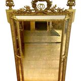 Louis XVI style gilded wood mirror