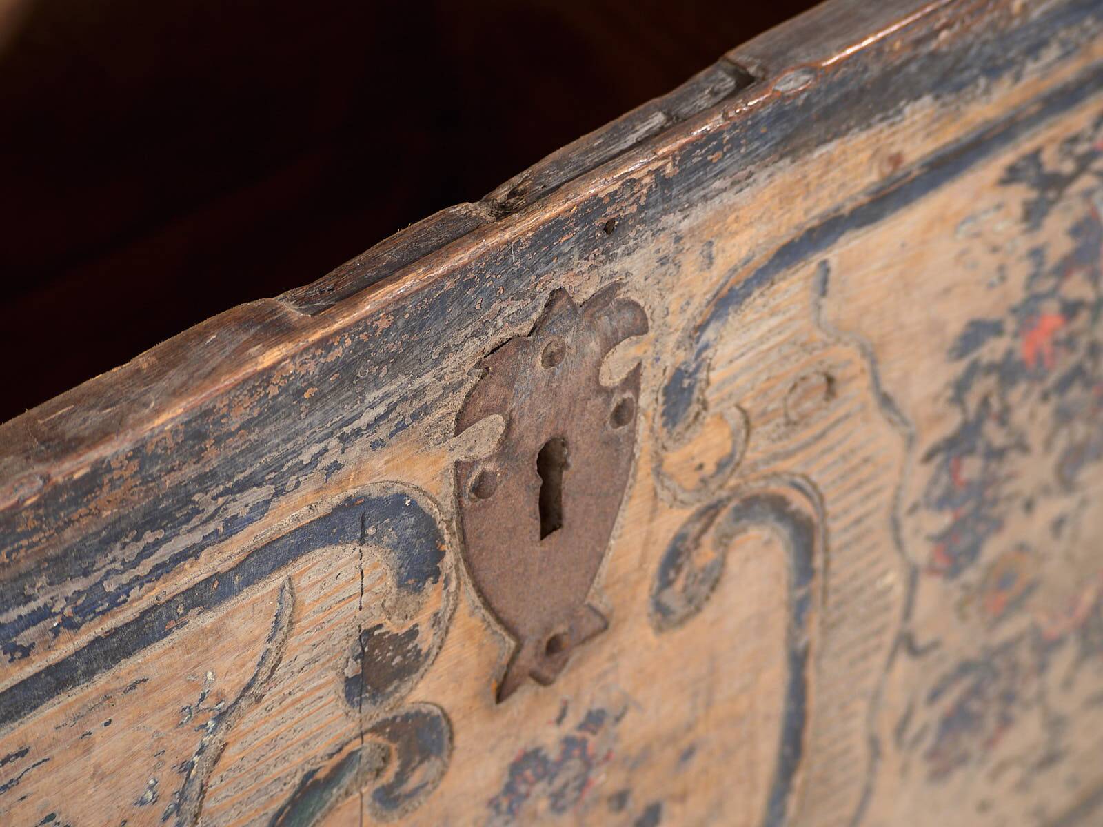 Antique Hand-Painted Wedding Chest (1846) #37