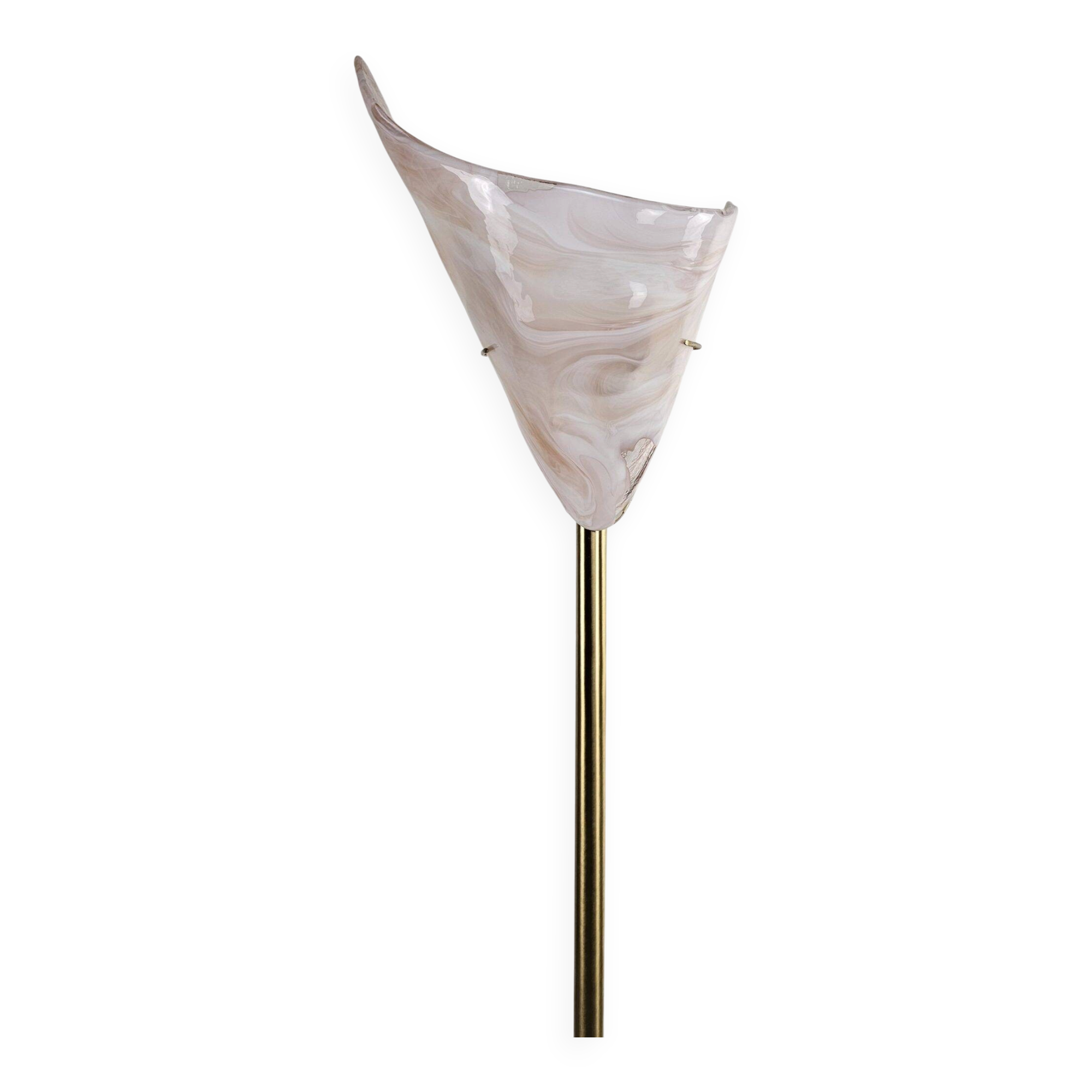 Lampadaire en laiton et verre de Murano rose par La Murrina