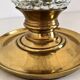 Italian mid-century table lamp with brass and creased murano glass