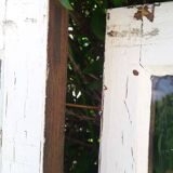 Lot of 4 oak windows H141xL112/117cm old small panes