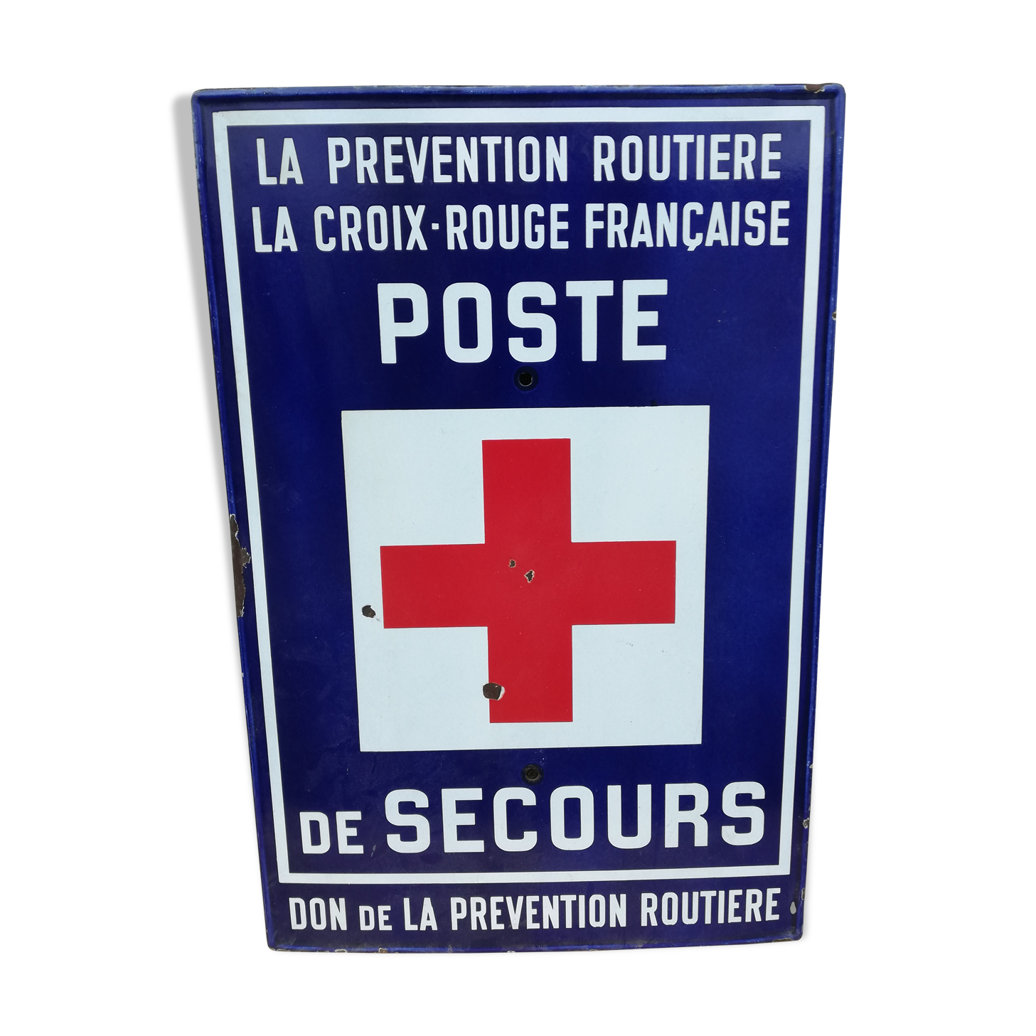 Enamelled plate former emergency post