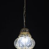 Set of 2 Wonderful Amber Vintage Venetian Lantern, Murano Glass, Italy, 1950s