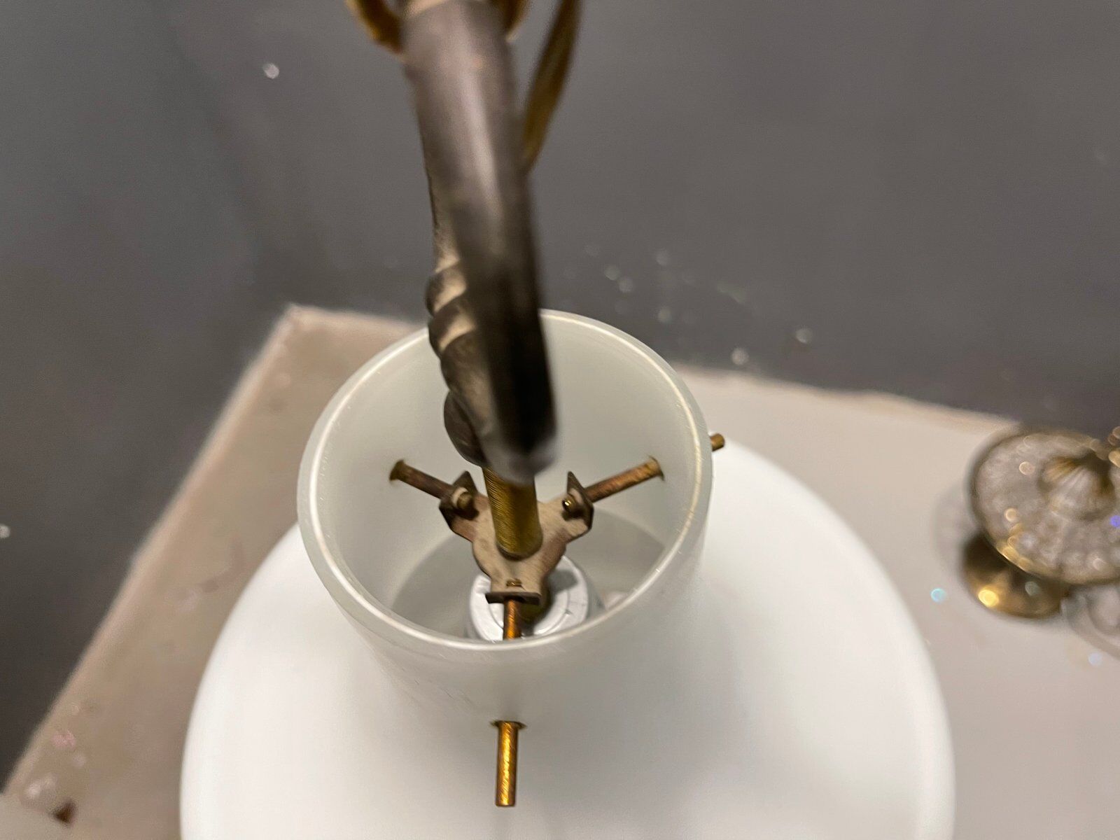 Italian Opaline Glass Light Pendant