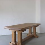 Gothic revival refectory dining table and chairs set of 7 France