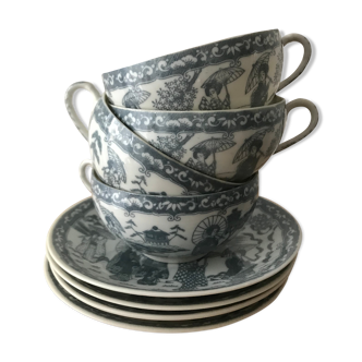 4 Porcelain tea cups Japan