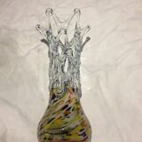 Openwork blown glass vase