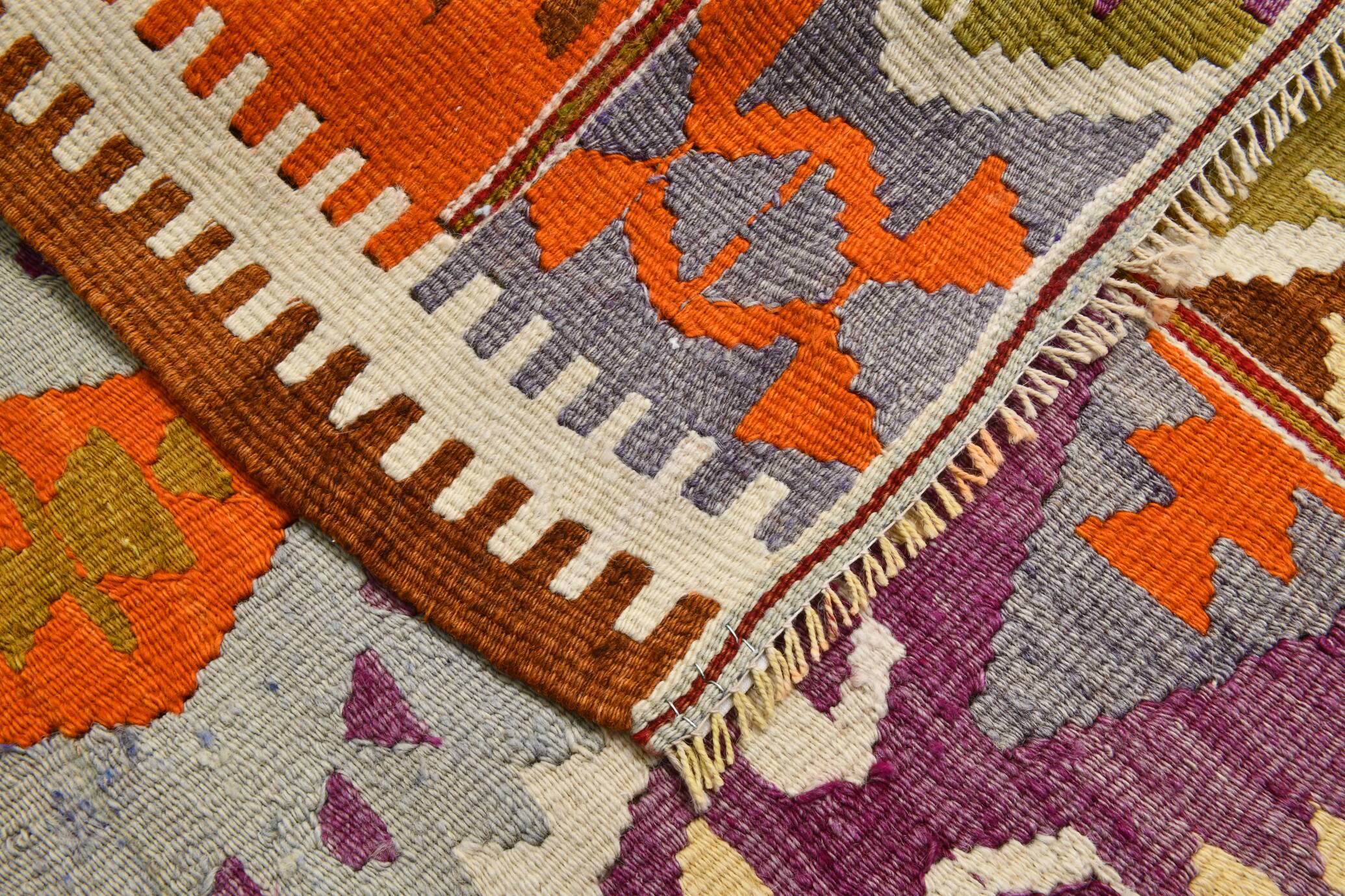 5x8 Geometric Handmade Wool Persian Kilim Rug, 171x260Cm