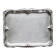 Vintage rectangular stainless steel tray - Rockery edge