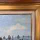 Painting signed Gérard Roux known as "Rouxe" – Scene of a Normandy beach