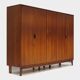 Large vintage mid century modern 5-door wardrobe in teak, 1960s