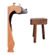 Brutalist stool in the style of Charlotte Perriand