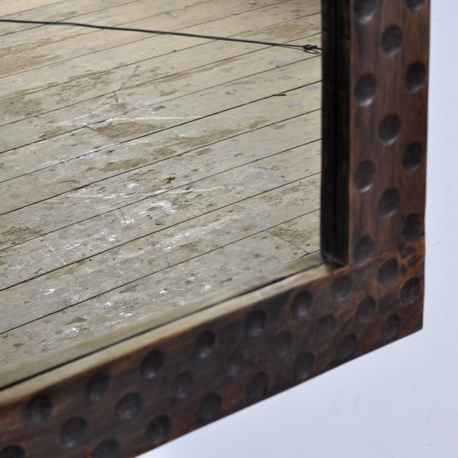 Oak brutalist mirror, 1970s