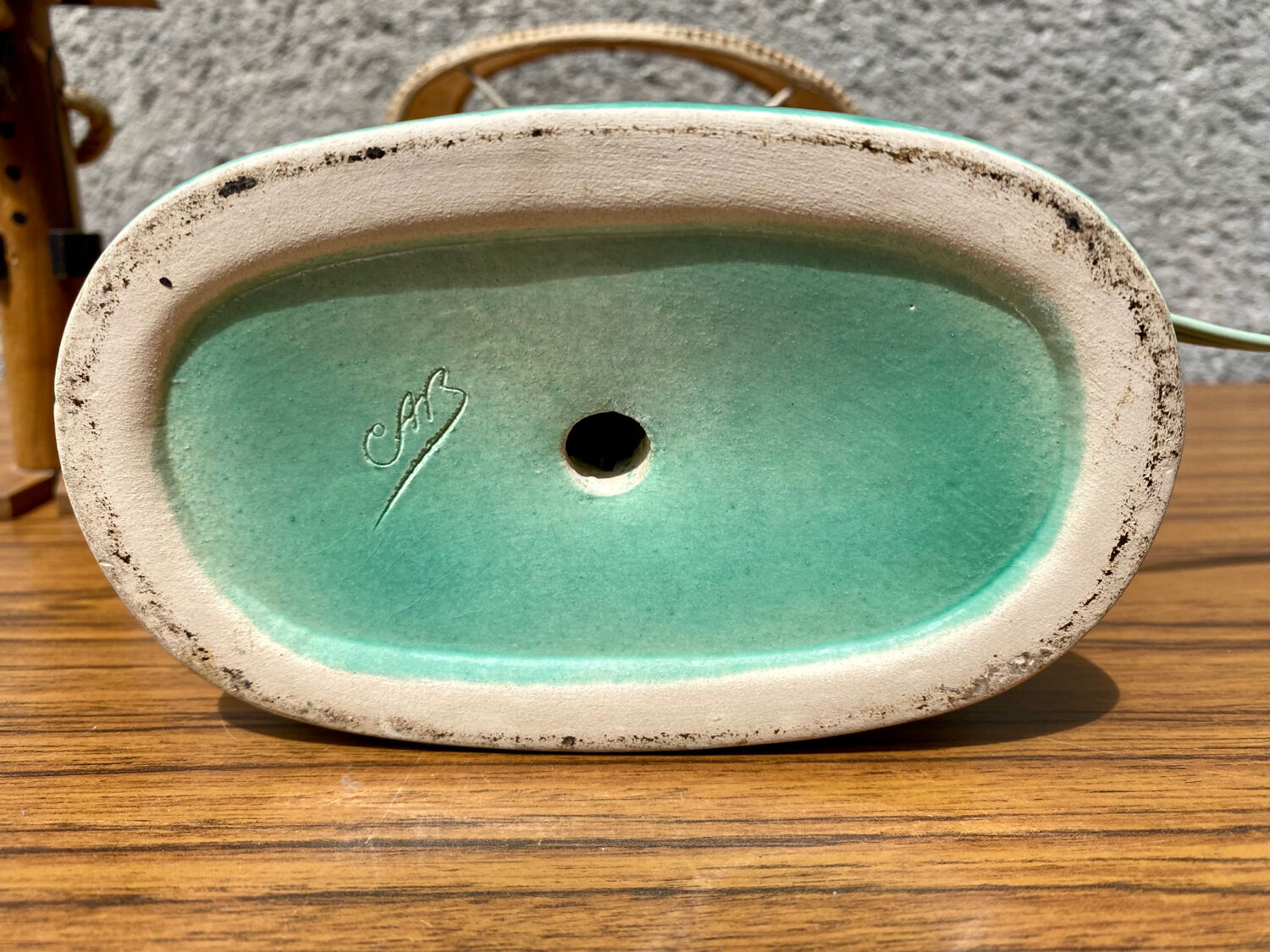 Table lamp in art ceramic Bordeaux