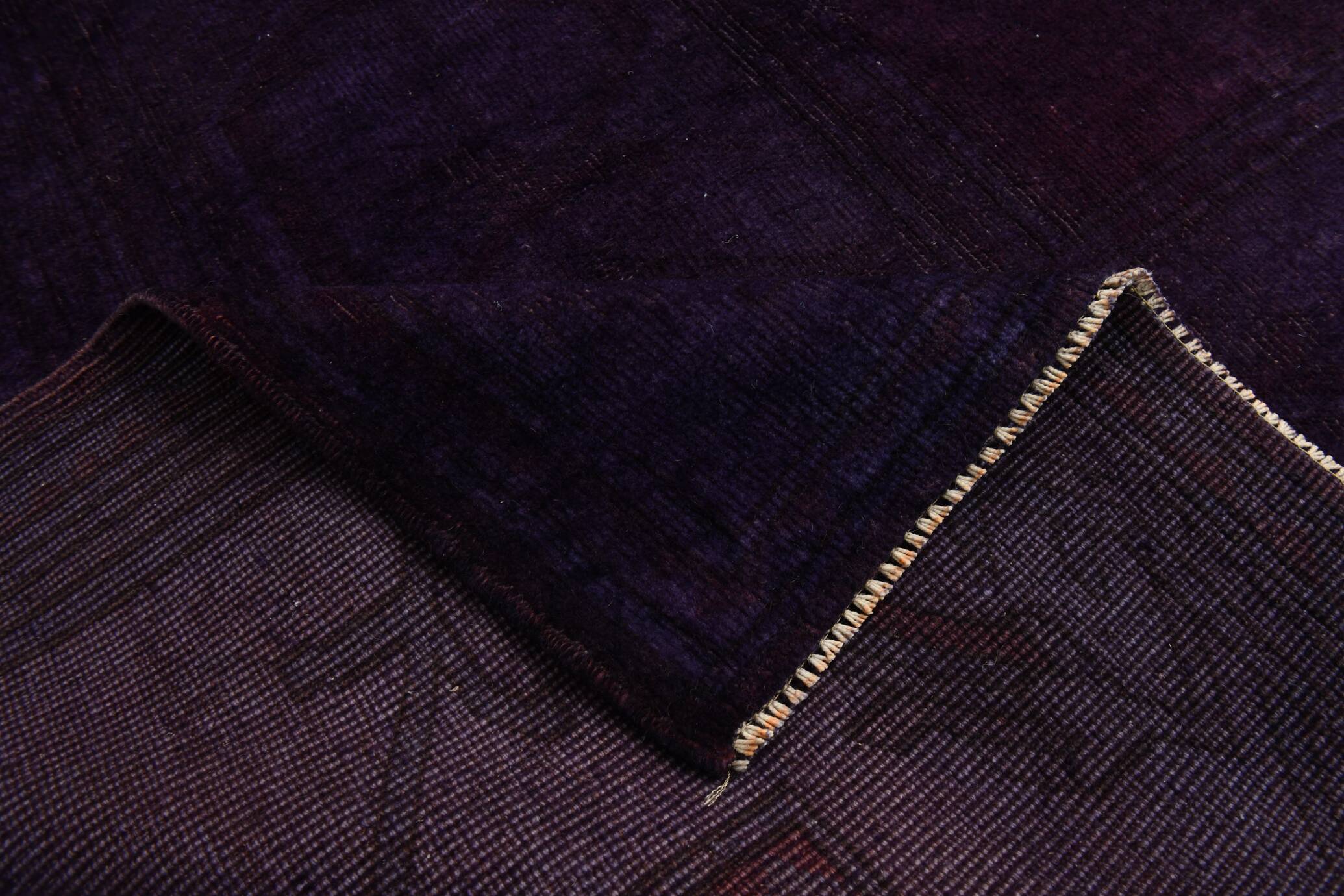 7x10 Dark Purple Turkish Vintage Rug, 215x292 Cm
