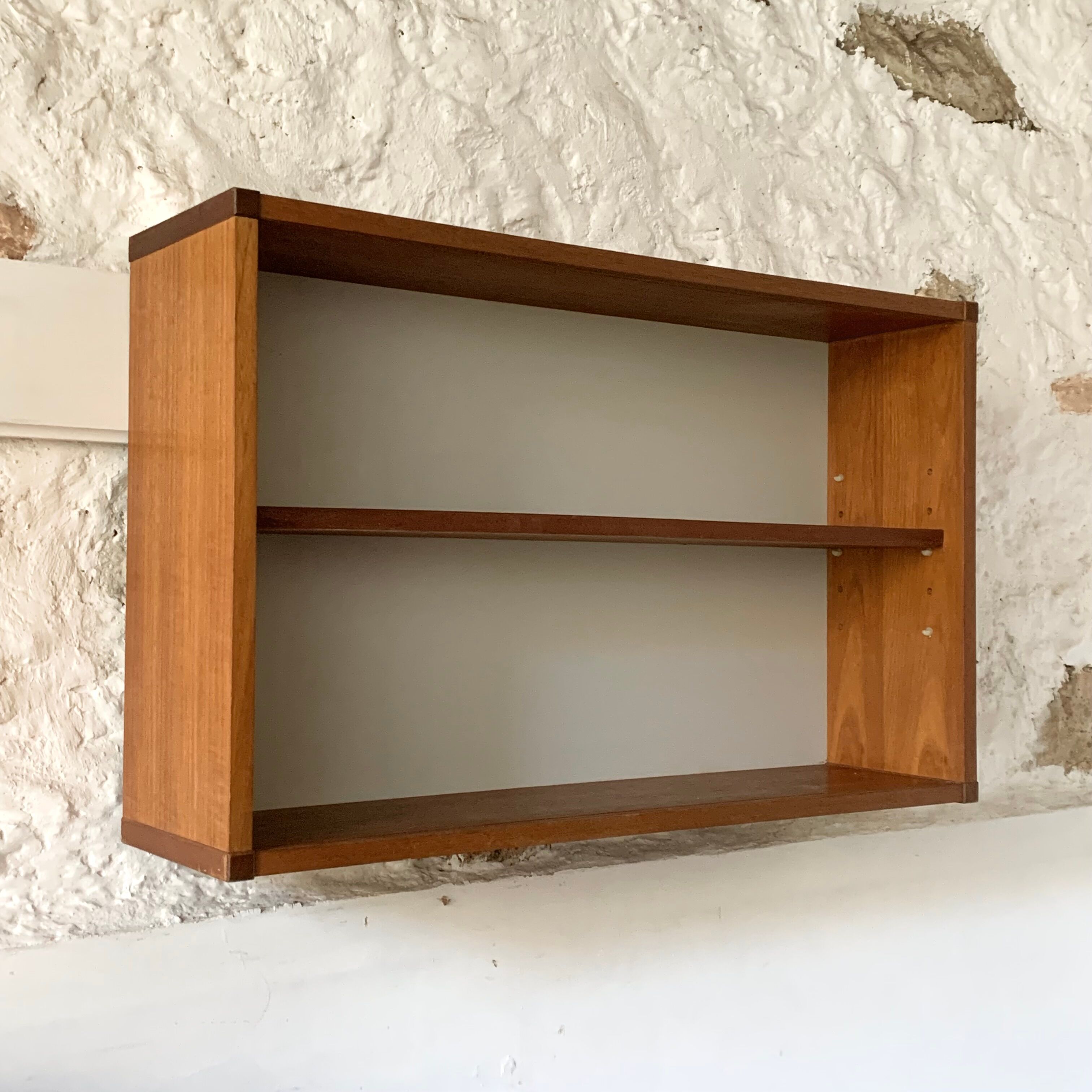 Teak wall bookcase