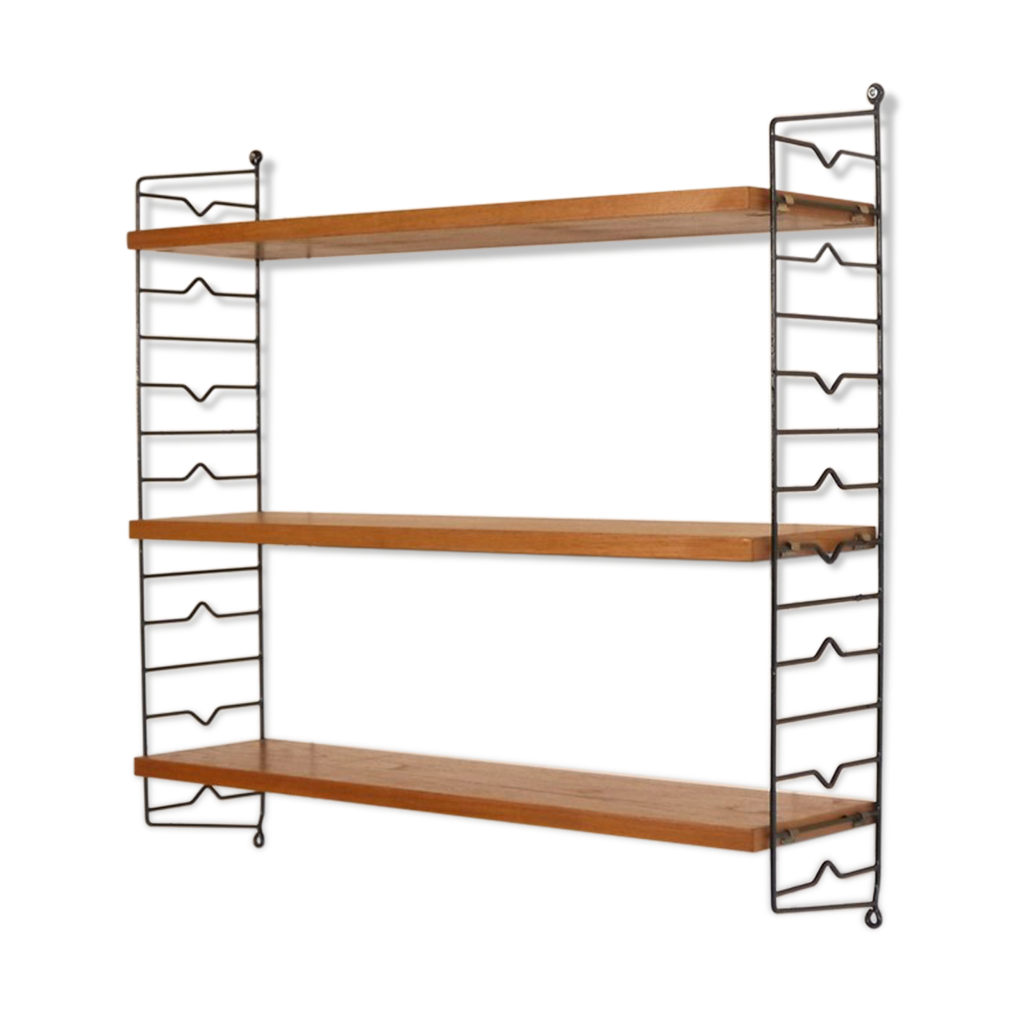 Scandinavian vintage shelf in teak "string" 1960