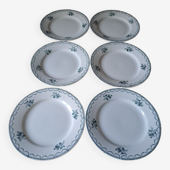 Suite de 6 assiettes plates