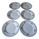 Suite de 6 assiettes plates