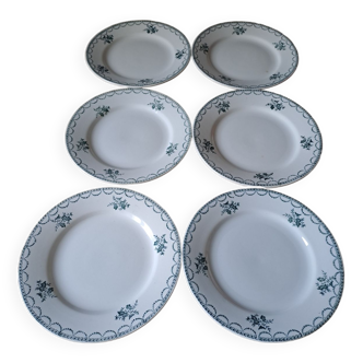 Suite de 6 assiettes plates