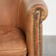 Vintage sheepskin club armchair in a beautiful light cognac colour